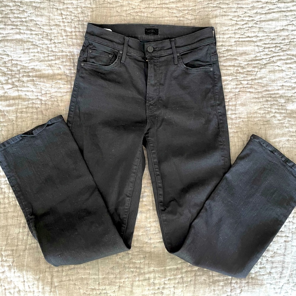 CROP MOTHER The Looker, Black Jeans